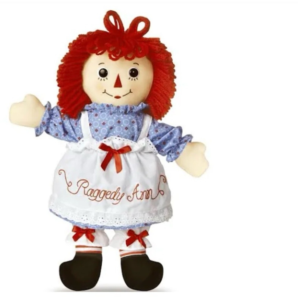 2012 Hand Made by AURORA Classic Timeless Raggedy Ann Doll Embroidered Lace Bows